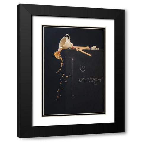 A study with free fall Black Modern Wood Framed Art Print with Double Matting by Belenko, Dina