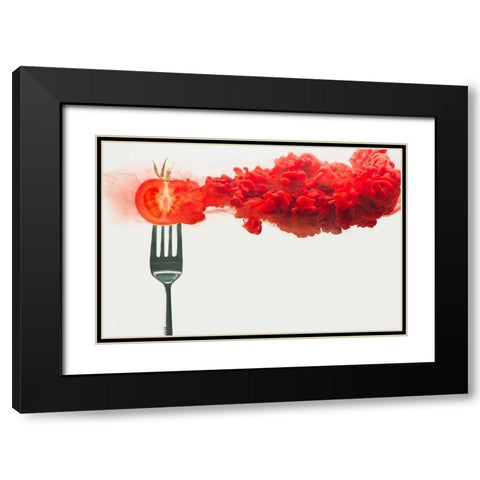 Disintegrated tomato Black Modern Wood Framed Art Print with Double Matting by Belenko, Dina