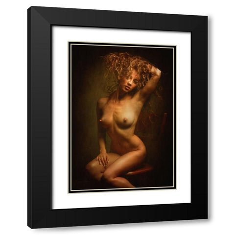 Julia Black Modern Wood Framed Art Print with Double Matting by Rise, Zachar