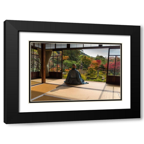 MAÂ©ditation Black Modern Wood Framed Art Print with Double Matting by Pelissier, Marc