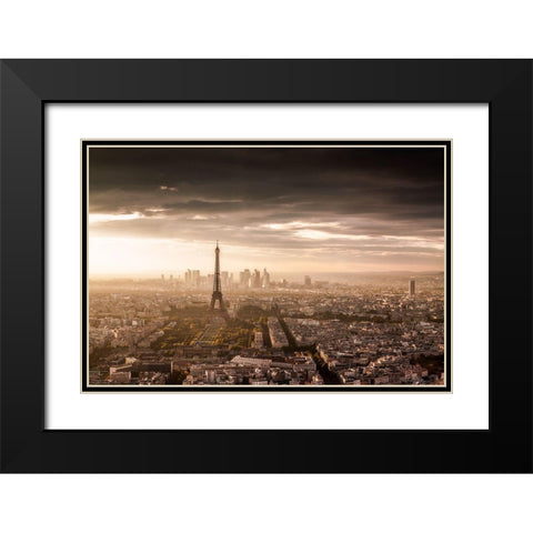 PARIS MAGNIFICENCE Black Modern Wood Framed Art Print with Double Matting by Marx, Jaco