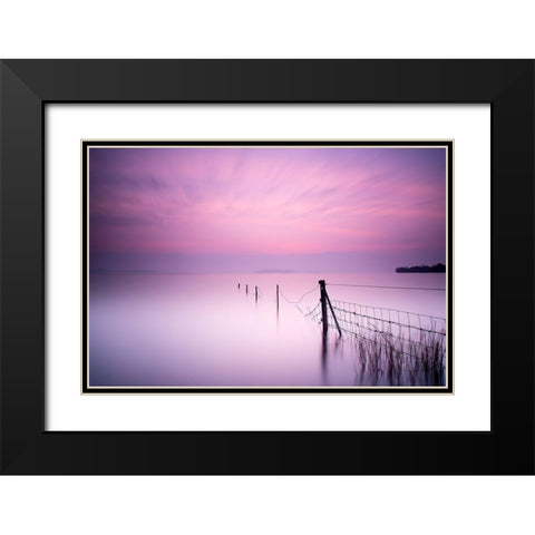 Milky pink Black Modern Wood Framed Art Print with Double Matting by O Mahony, Kieran