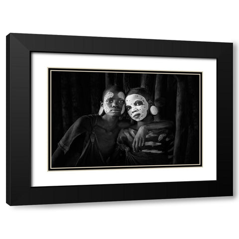 Friends Black Modern Wood Framed Art Print with Double Matting by Beut, Jose