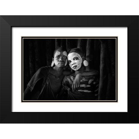 Friends Black Modern Wood Framed Art Print with Double Matting by Beut, Jose
