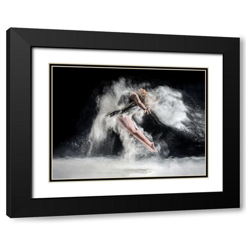 Frenzy Black Modern Wood Framed Art Print with Double Matting by Pentony Ma, Pauline