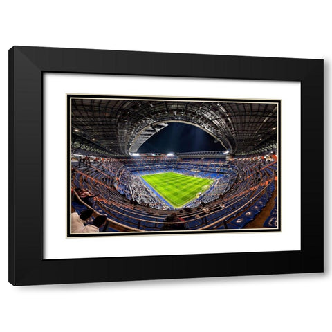 Santiago BernabAÂ©u Black Modern Wood Framed Art Print with Double Matting by M. Garcia, Jesus