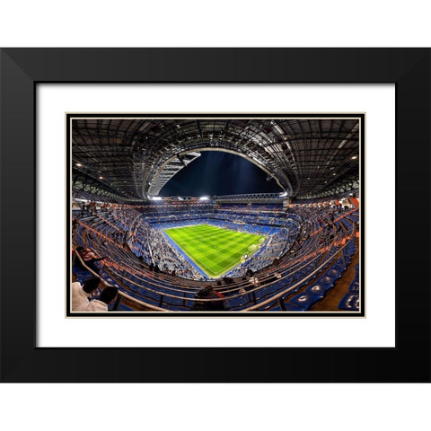 Santiago BernabAÂ©u Black Modern Wood Framed Art Print with Double Matting by M. Garcia, Jesus