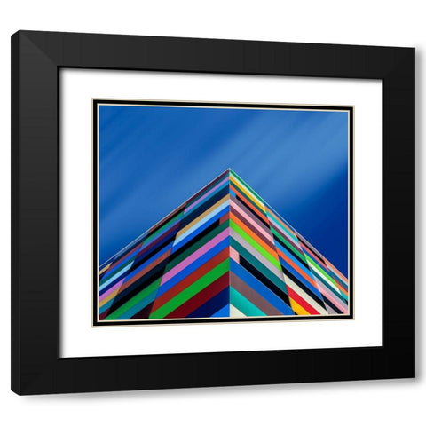 Color Pyramid Black Modern Wood Framed Art Print with Double Matting by Novillo, Alfonso