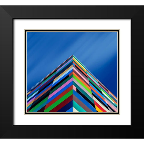 Color Pyramid Black Modern Wood Framed Art Print with Double Matting by Novillo, Alfonso