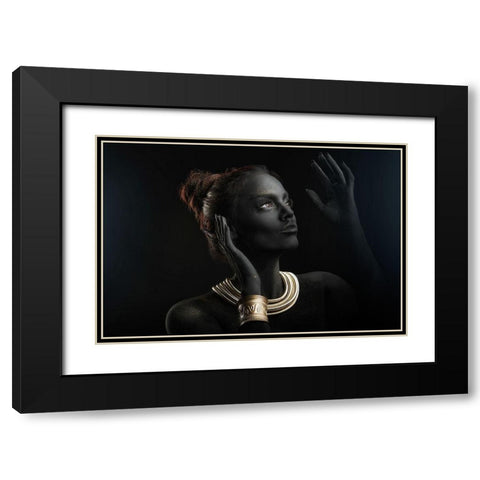 Sofia Black Modern Wood Framed Art Print with Double Matting by Dzodan, Bojan