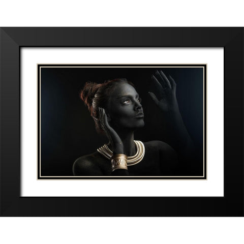 Sofia Black Modern Wood Framed Art Print with Double Matting by Dzodan, Bojan