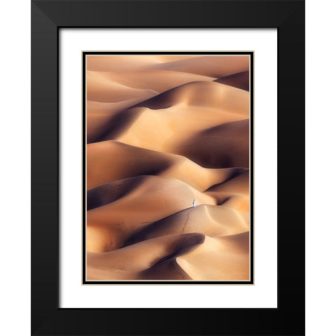 Chocolate Dunes Black Modern Wood Framed Art Print with Double Matting by Al Hammadi, Khalid