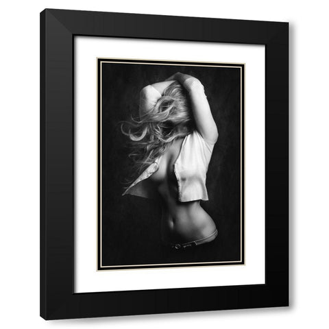 Mia Black Modern Wood Framed Art Print with Double Matting by Rise, Zachar