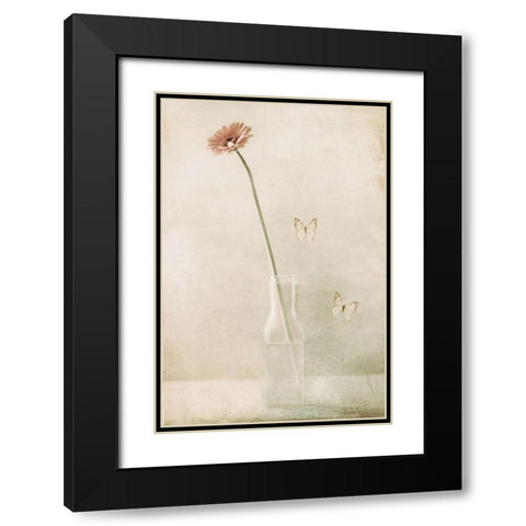 Miss Daisy Black Modern Wood Framed Art Print with Double Matting by Devos, Delphine
