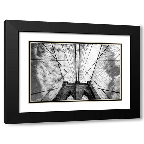 The bridge Black Modern Wood Framed Art Print with Double Matting by Nihashi, Susumu