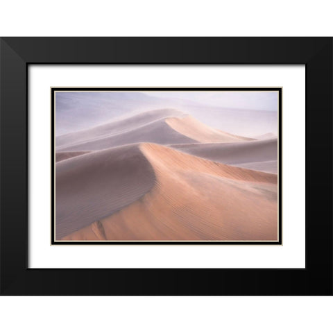 Wind Black Modern Wood Framed Art Print with Double Matting by Cia, Inigo