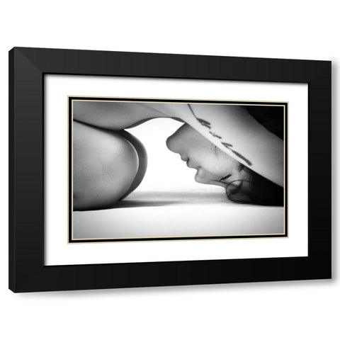 No Stress Black Modern Wood Framed Art Print with Double Matting by Chai Telan, Thanakorn