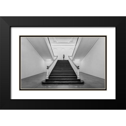 Tabakalera Black Modern Wood Framed Art Print with Double Matting by Perez, Ritxard