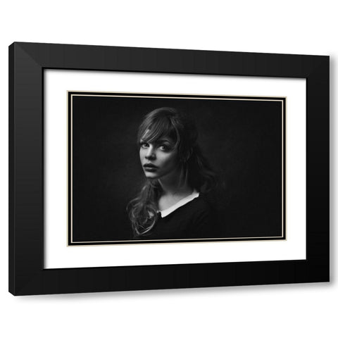 Topaz Black Modern Wood Framed Art Print with Double Matting by Rise, Zachar