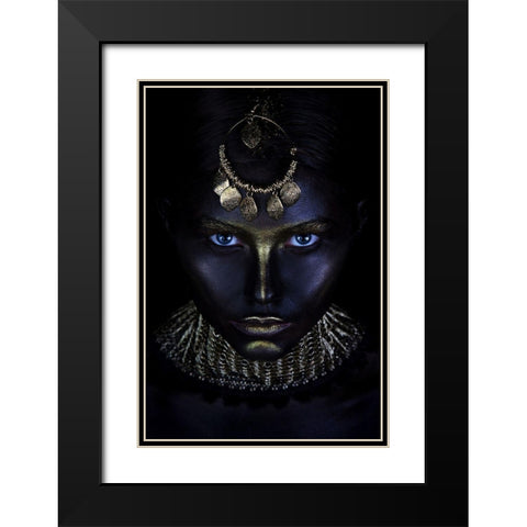 Gold of Maya Black Modern Wood Framed Art Print with Double Matting by Kovalev, Ivan