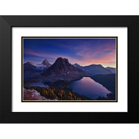 Twilight at Mount Assiniboine Black Modern Wood Framed Art Print with Double Matting by Zhang, Yan