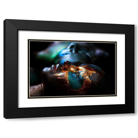 Two continents. Yellowstone. Black Modern Wood Framed Art Print with Double Matting by Kovalev, Ivan