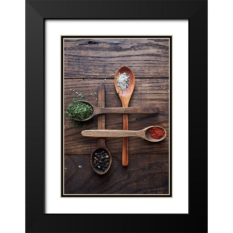 Spices Black Modern Wood Framed Art Print with Double Matting by Karina, Aleksandrova