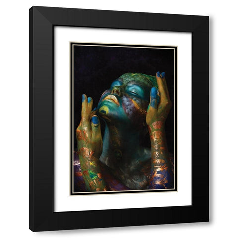 Fish and Oil Black Modern Wood Framed Art Print with Double Matting by Kovalev, Ivan