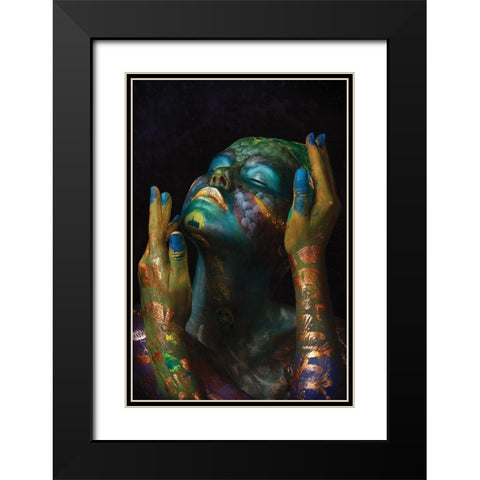 Fish and Oil Black Modern Wood Framed Art Print with Double Matting by Kovalev, Ivan