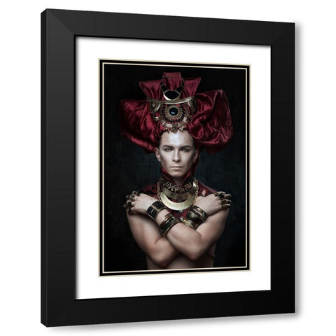 Red Pharaon Black Modern Wood Framed Art Print with Double Matting by Shestopalov, Constantin