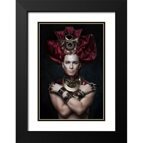Red Pharaon Black Modern Wood Framed Art Print with Double Matting by Shestopalov, Constantin