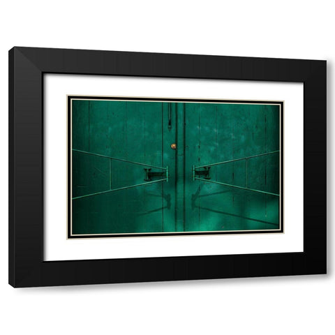 Gate detail Black Modern Wood Framed Art Print with Double Matting by Schuster, Inge