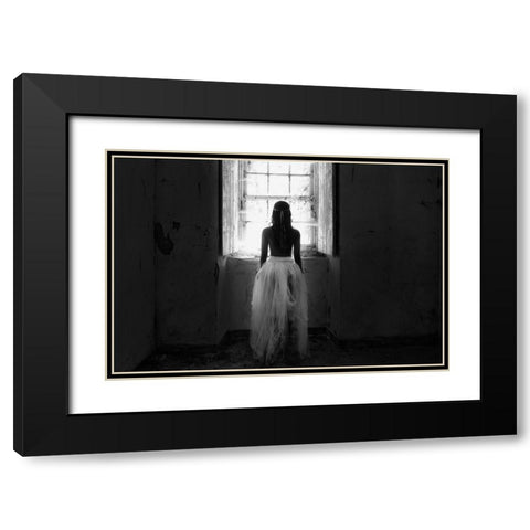 my way out Black Modern Wood Framed Art Print with Double Matting by Melo, Josefina