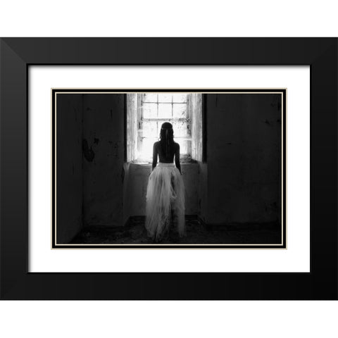 my way out Black Modern Wood Framed Art Print with Double Matting by Melo, Josefina
