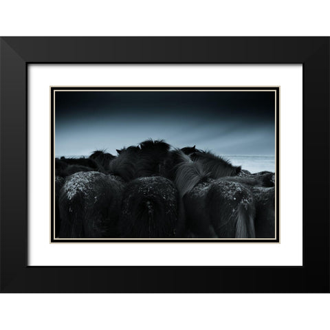 Cold weather Black Modern Wood Framed Art Print with Double Matting by Z, Bingo