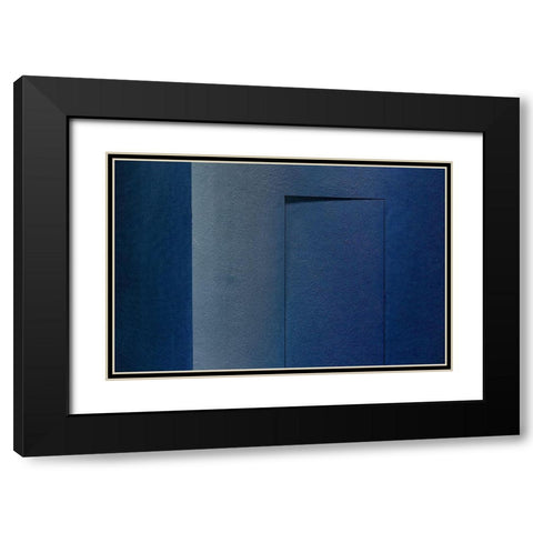 Blue minimalism or a secret door Black Modern Wood Framed Art Print with Double Matting by Schuster, Inge