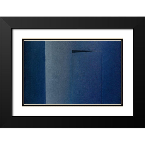 Blue minimalism or a secret door Black Modern Wood Framed Art Print with Double Matting by Schuster, Inge