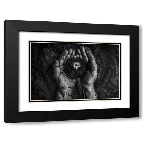 A new life Black Modern Wood Framed Art Print with Double Matting by Clough, Stephen