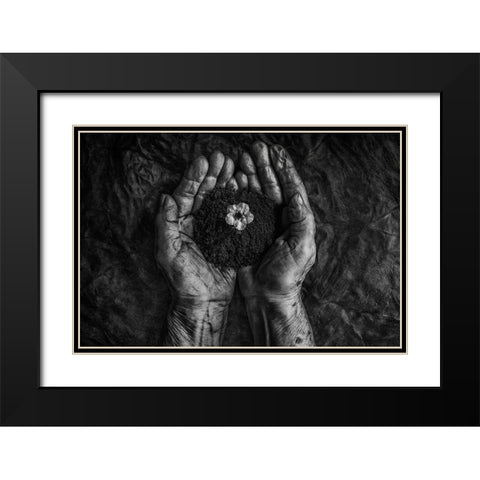 A new life Black Modern Wood Framed Art Print with Double Matting by Clough, Stephen