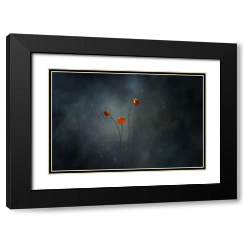 Little Mushrooms Black Modern Wood Framed Art Print with Double Matting by Gapur Dayak, Abdul