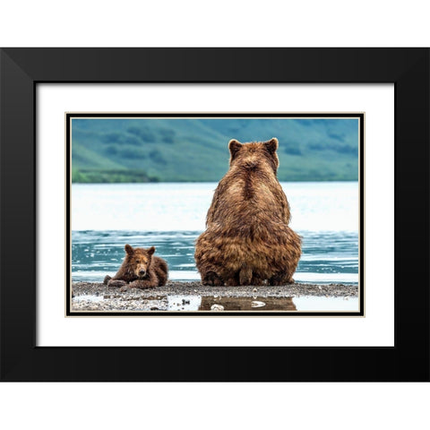 Opposites Black Modern Wood Framed Art Print with Double Matting by Damico, Giuseppe