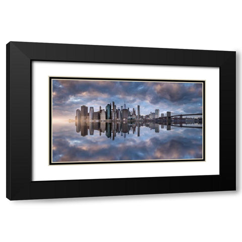 NY NY Black Modern Wood Framed Art Print with Double Matting by F. Turienzo, Carlos