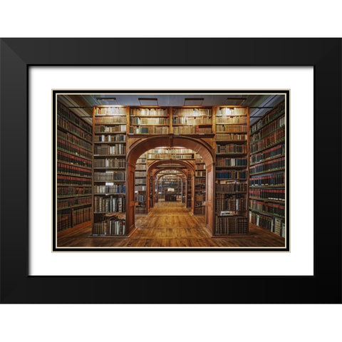Upper Lausitzian Library of Sciences Black Modern Wood Framed Art Print with Double Matting by Aurednik, Patrick