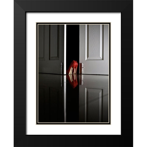 Passion in red Black Modern Wood Framed Art Print with Double Matting by Schottstaedt, Erik