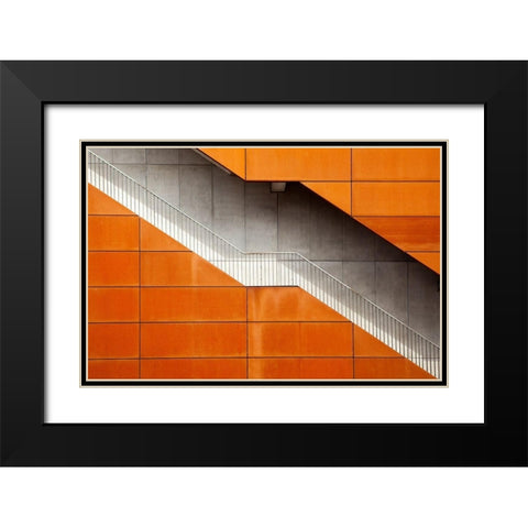 Steel Black Modern Wood Framed Art Print with Double Matting by Van Zaane, Alida