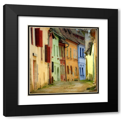 colors Black Modern Wood Framed Art Print with Double Matting by S.C.