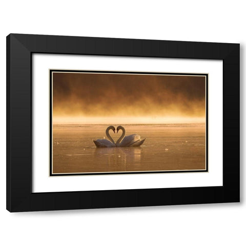 Lovers Black Modern Wood Framed Art Print with Double Matting by Kruk, Przemyslaw