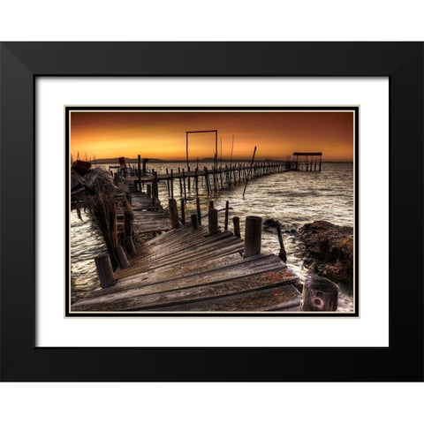 Carrasqueira Black Modern Wood Framed Art Print with Double Matting by Gomes, Paulo