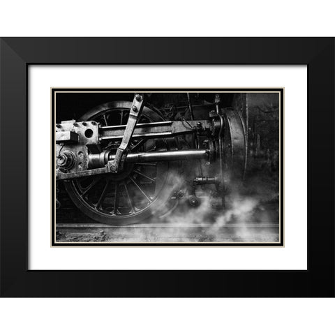 Locomotive Breath Black Modern Wood Framed Art Print with Double Matting by Droste, Holger