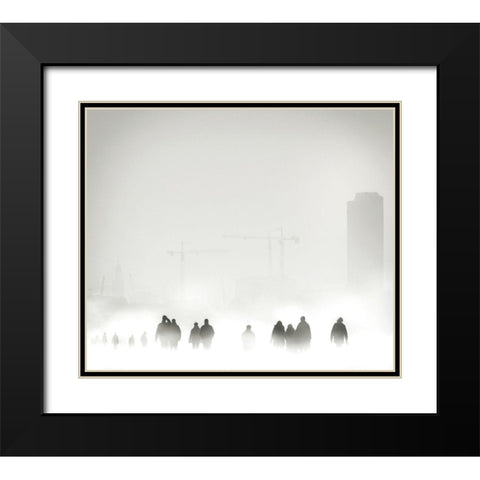 Atmosphere Black Modern Wood Framed Art Print with Double Matting by Flour, Piet